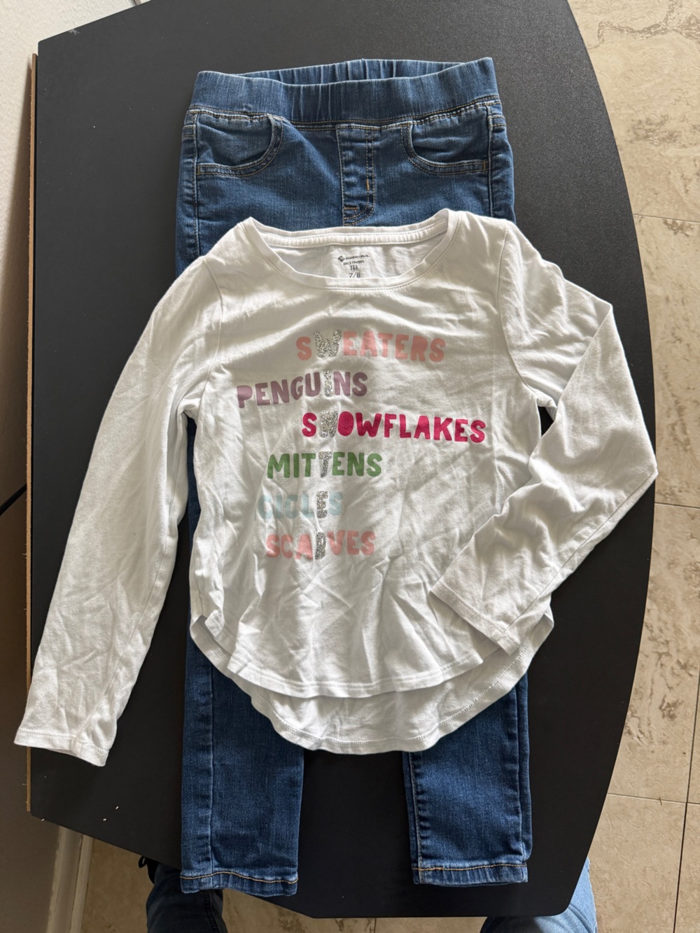 Cat & Jack White Long-Sleeve Tee with Multicolor Winter Words